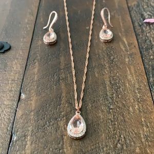 Rose Gold Necklace & Earring Set